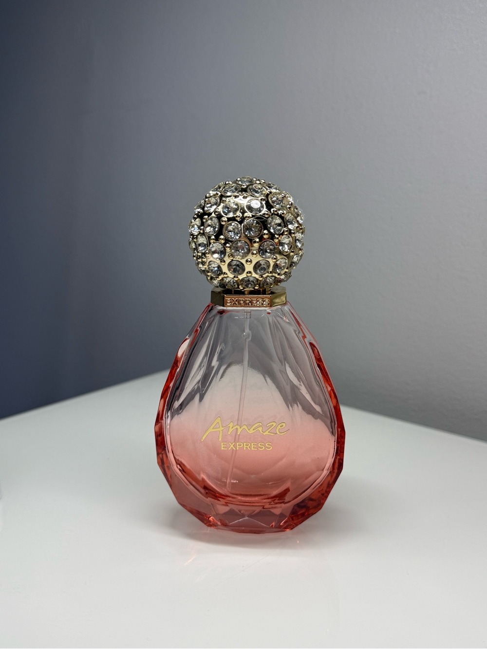Amaze Express Pink Ombre Glam Jeweled Perfume Bottle - empty